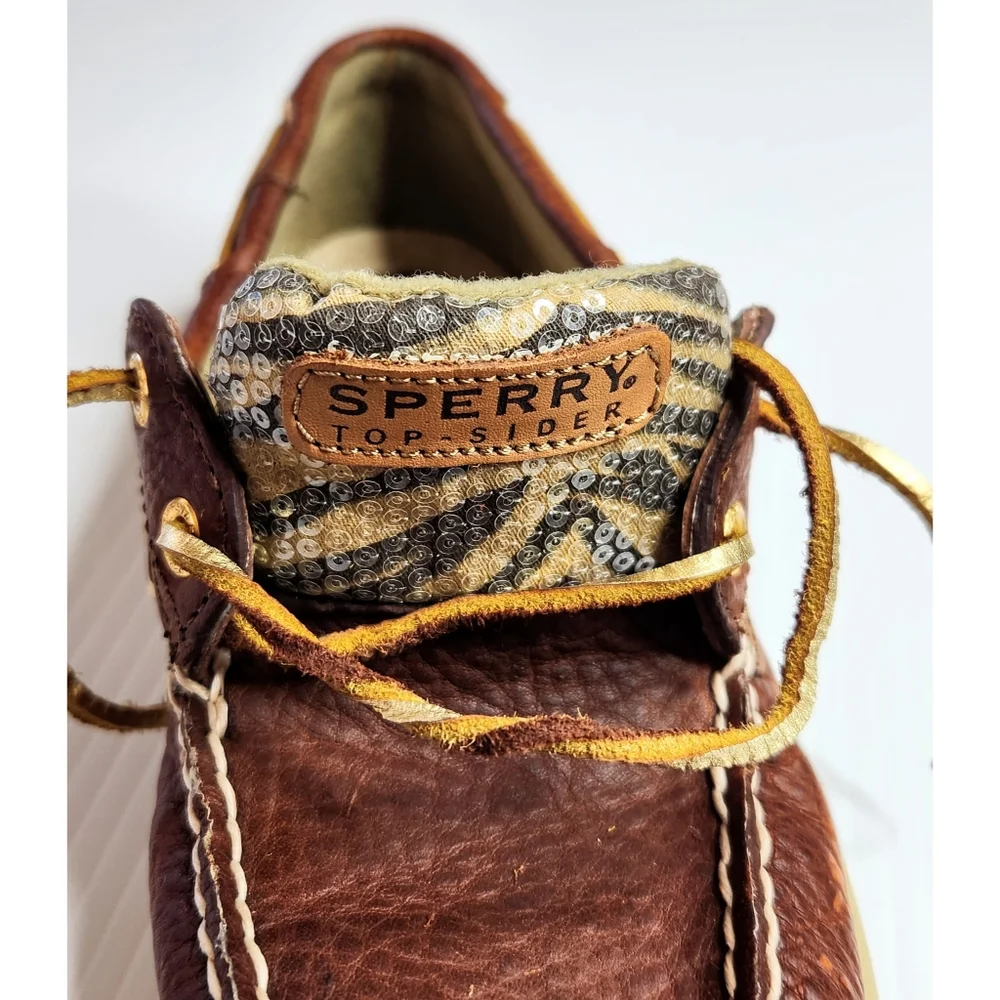 Sperry Top-Sider Zebra sequins boat shoes Women's 8 - Picture 5 of 9